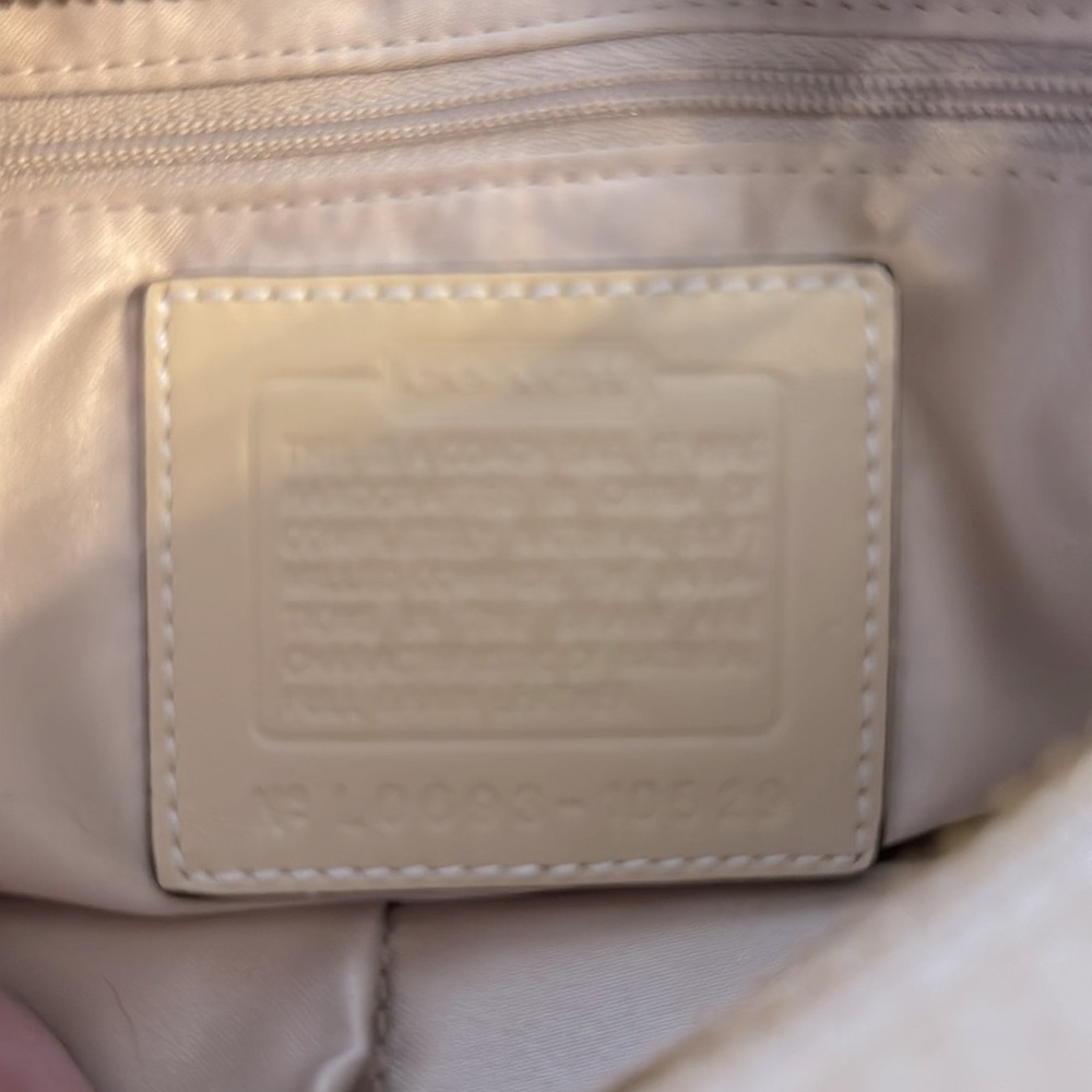 Coach 10529 Hamptons Cream Leather Belted Braided Carryall Handbag - Picture 7 of 7